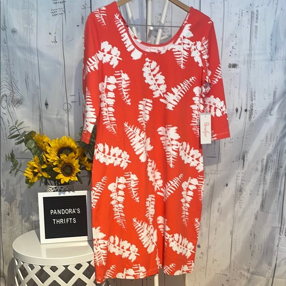 Persifor Dresses & Skirts - Persifor Orange and White Floral Dress Size XL NWT